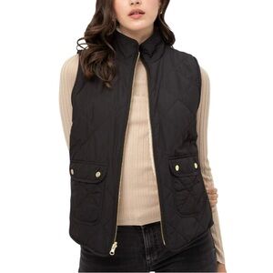 Quilted Vest Leopard Fur Reversible